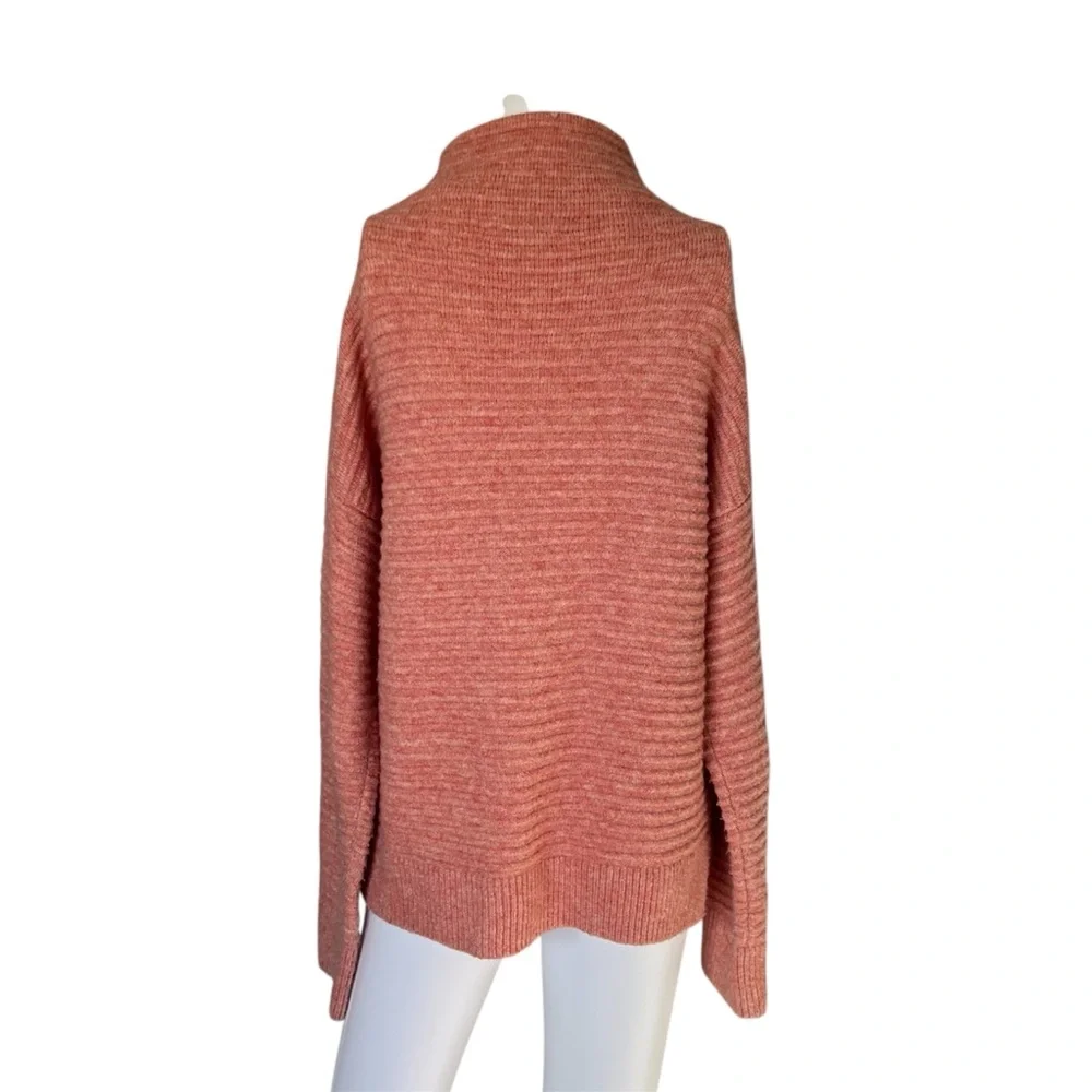 Madewell Belmont Sweater Mock Neck Pullover Pink Ribbed Knit Womens Size Small